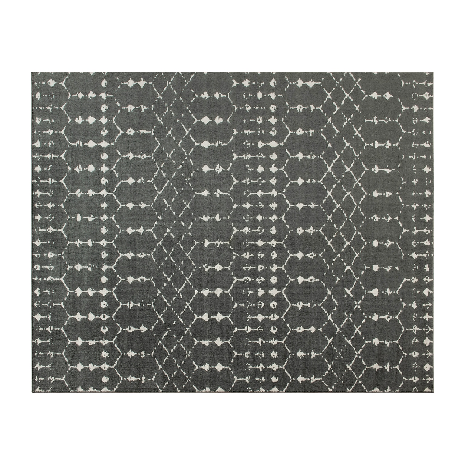 Flash Furniture Beth Collection Polyester 121 x 96 Rectangular Machine Made Rug, Dark Gray/Ivory (