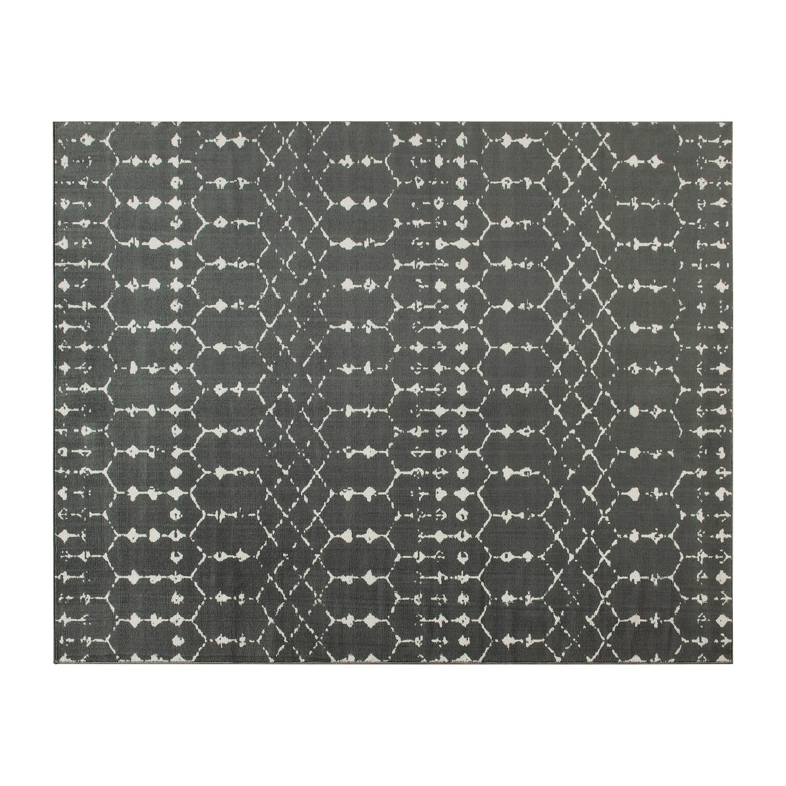 Flash Furniture Beth Collection Polyester 121 x 96 Rectangular Machine Made Rug, Dark Gray/Ivory (