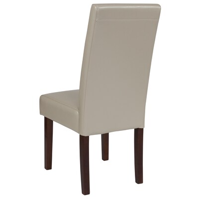 Flash Furniture Greenwich Series Mid-Century Modern LeatherSoft Parsons Dining Chair, Beige (QYA379061BGL)