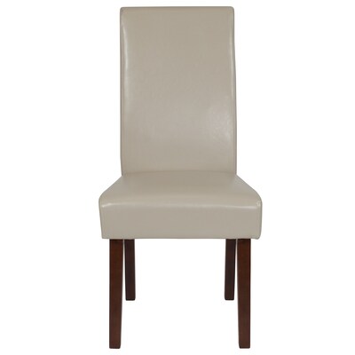 Flash Furniture Greenwich Series Mid-Century Modern LeatherSoft Parsons Dining Chair, Beige (QYA379061BGL)