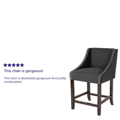 Flash Furniture Carmel Series Transitional Fabric Counter Height Stool, Charcoal (CH18202024BKF)