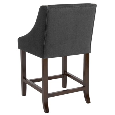 Flash Furniture Carmel Series Transitional Fabric Counter Height Stool, Charcoal (CH18202024BKF)