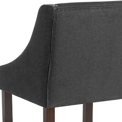 Flash Furniture Carmel Series Transitional Fabric Counter Height Stool, Charcoal (CH18202024BKF)