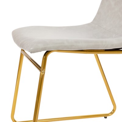 Flash Furniture Mid-Century Modern LeatherSoft Dining Chair, Light Gray, 2/Pack (ETER1834518LG)