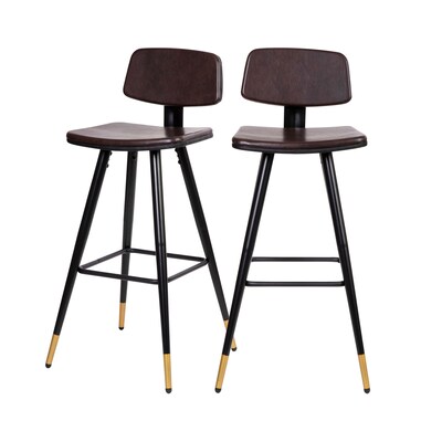 Flash Furniture Kora LeatherSoft Barstool, Brown, 2-Pieces (AYS02BR)