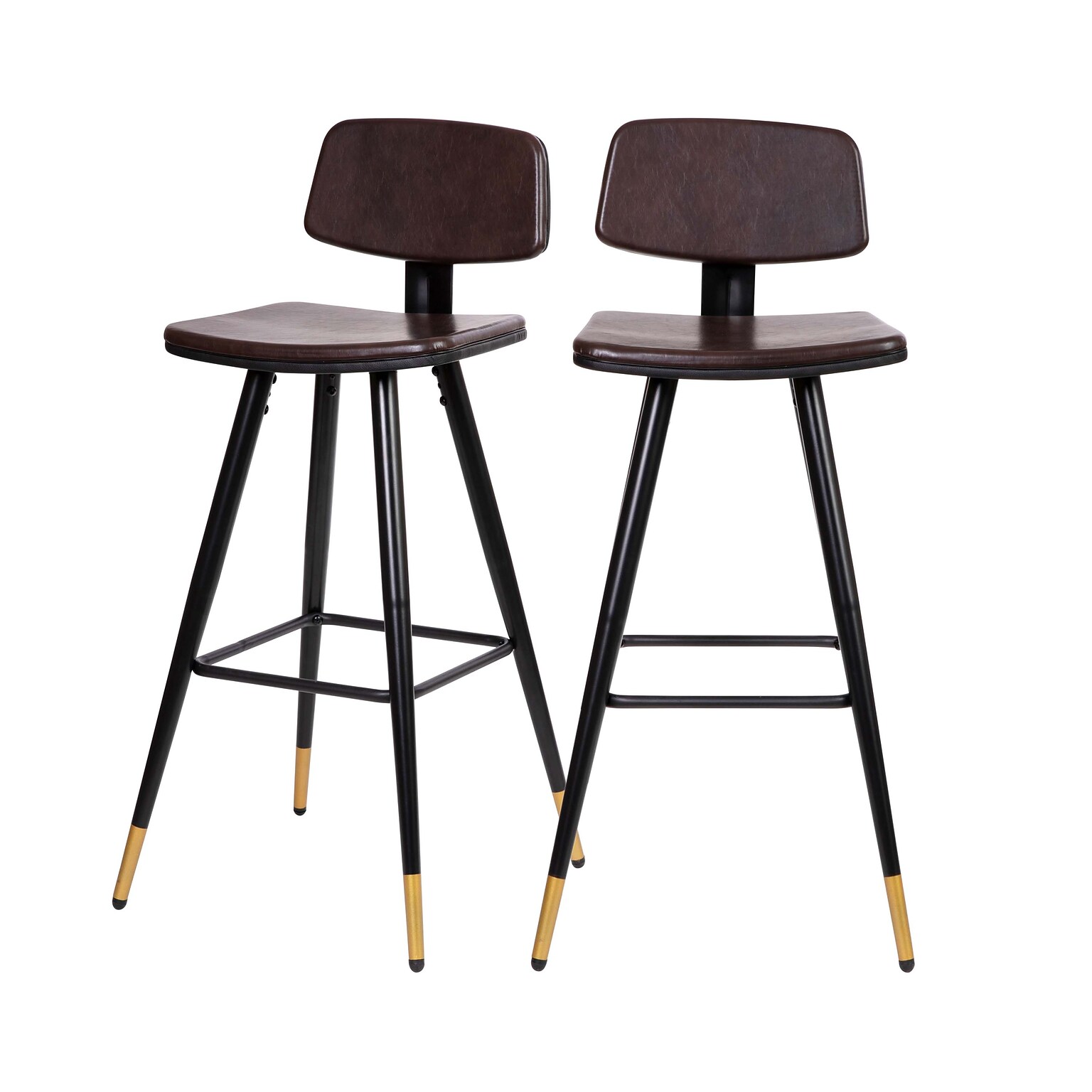 Flash Furniture Kora LeatherSoft Barstool, Brown, 2-Pieces (AYS02BR)
