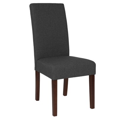 Flash Furniture Greenwich Series Mid-Century Modern Fabric Parsons Dining Chair, Gray, 2/Pack (2QYA379061GY)