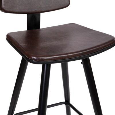 Flash Furniture Kora LeatherSoft Barstool, Brown, 2-Pieces (AYS02BR)