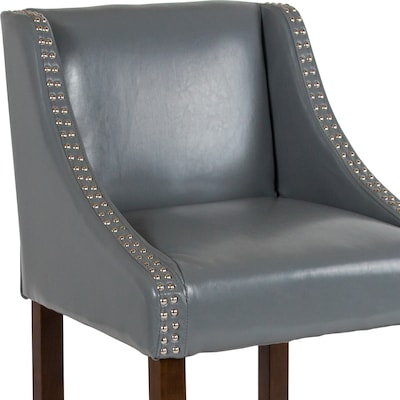 Flash Furniture Carmel Series Transitional LeatherSoft Counter Height Stool, Light Gray (CH18202024LTGY)