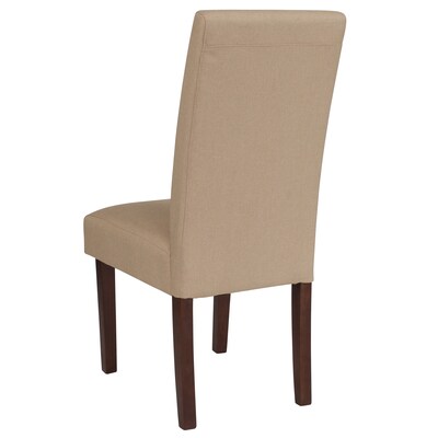 Flash Furniture Greenwich Series Mid-Century Modern Fabric Parsons Dining Chair, Beige, 2/Pack (2QYA379061BGE)