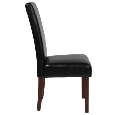 Flash Furniture Greenwich Series Mid-Century Modern LeatherSoft Parsons Dining Chair, Black, 2/Pack (2QYA379061BKL)