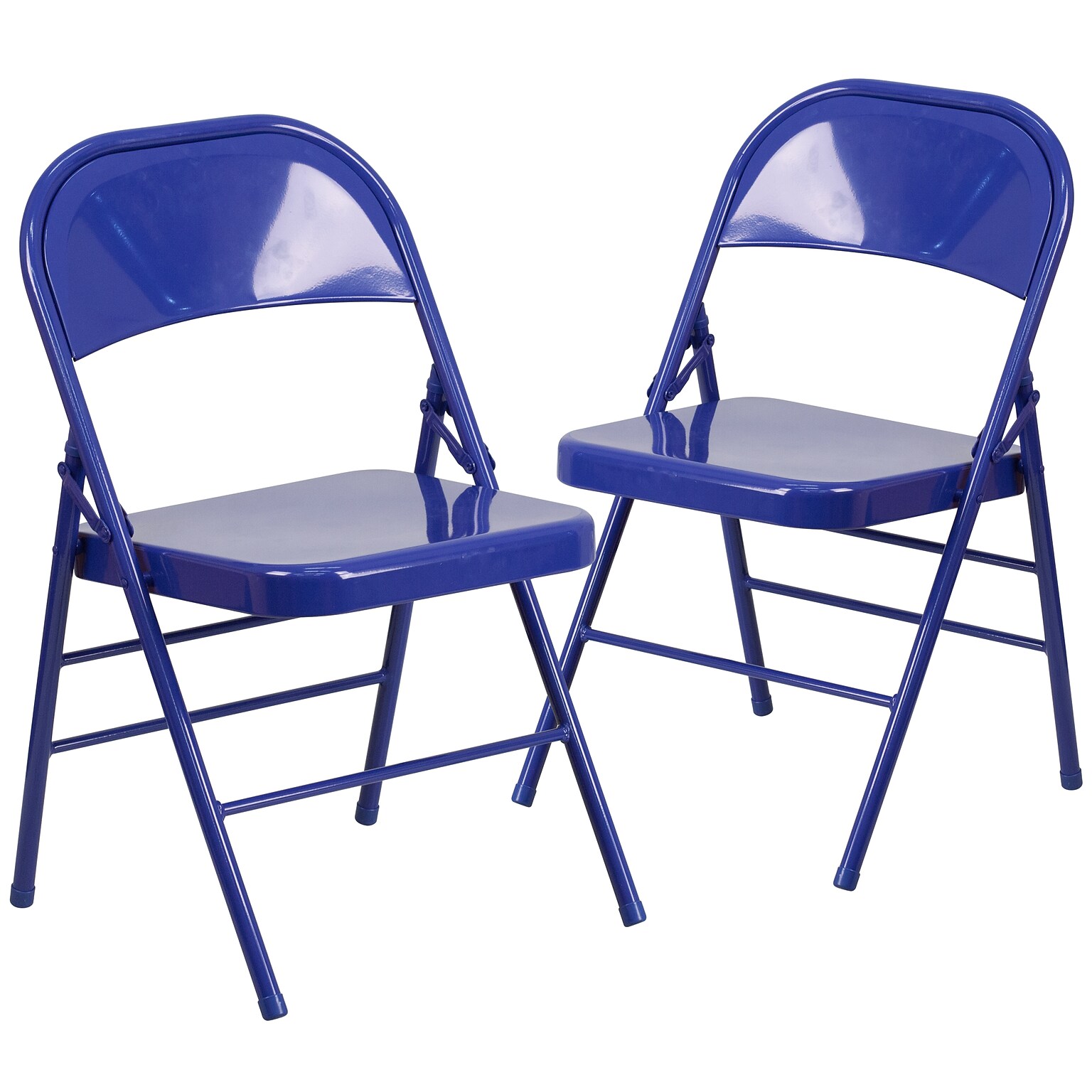 Flash Furniture HERCULES COLORBURST Series Metal Folding Chair, Cobalt Blue, Set of 2 (2HF3BLUE)