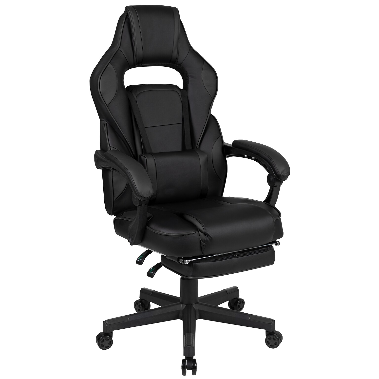 Flash Furniture X40 Ergonomic LeatherSoft Swivel Gaming Massaging Chair, Black (CH00288BKBK)