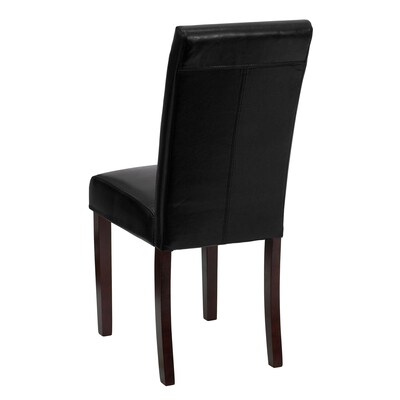 Flash Furniture Contemporary LeatherSoft Parsons Dining Chair, Black, 2/Pack (2BT350BKLEA023)
