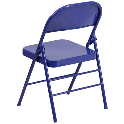 Flash Furniture HERCULES COLORBURST Series Metal Folding Chair, Cobalt Blue, Set of 2 (2HF3BLUE)