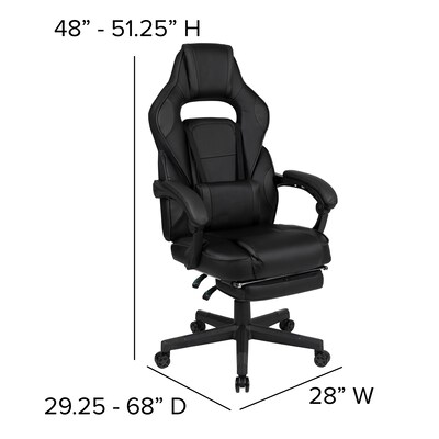 Flash Furniture X40 Ergonomic LeatherSoft Swivel Gaming Massaging Chair, Black (CH00288BKBK)