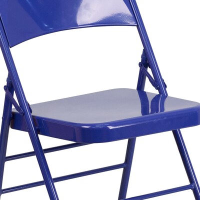 Flash Furniture HERCULES COLORBURST Series Metal Folding Chair, Cobalt Blue, Set of 2 (2HF3BLUE)