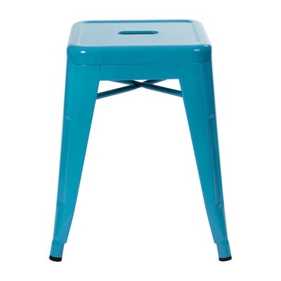 Flash Furniture Kai Industrial Iron Table Height Stackable Restaurant Stool without Back, Teal, 4-Pieces/Pack (ETBT350318TL)