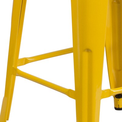 Flash Furniture Lily Industrial Metal Barstool without Back, Yellow (CH3132030YLW)