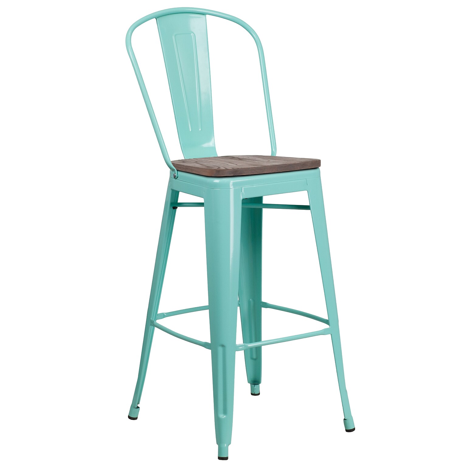 Flash Furniture Cindy Contemporary Metal Vertical Back Barstool, Mint Green (ET353430MINTW)