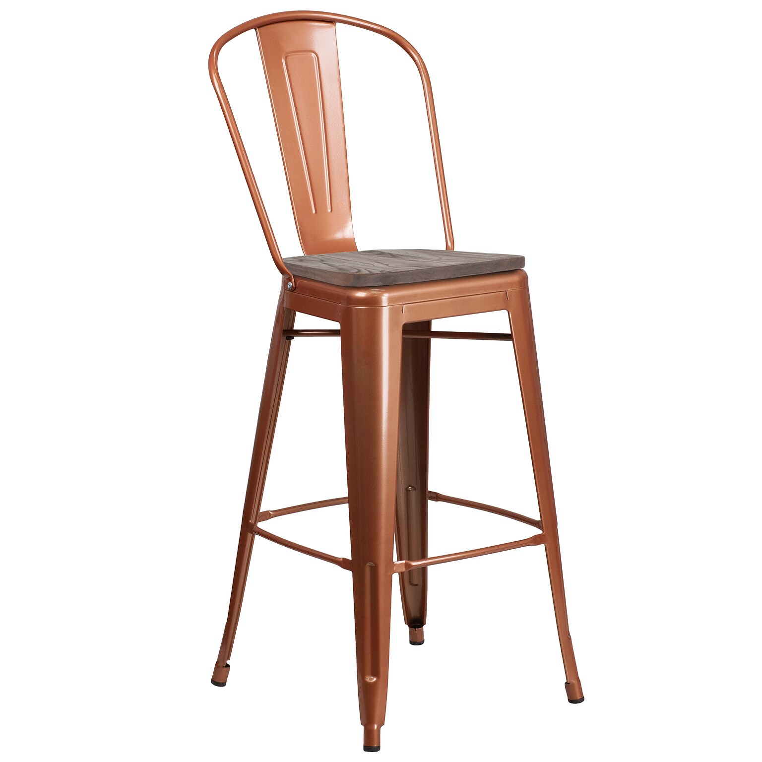 Flash Furniture Cindy Contemporary Metal Vertical Back Barstool, Copper (ET353430POCW)