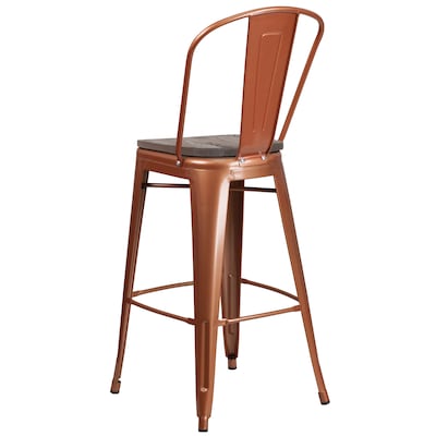 Flash Furniture Cindy Contemporary Metal Vertical Back Barstool, Copper (ET353430POCW)