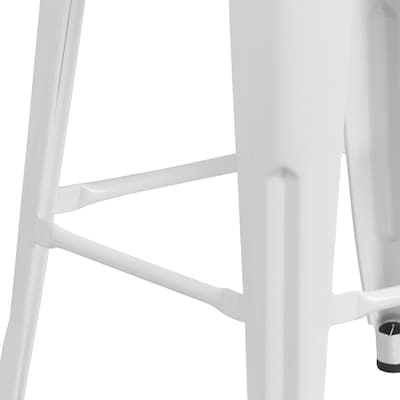 Flash Furniture Lily Industrial Metal Barstool without Back, White (CH3132030WHW)