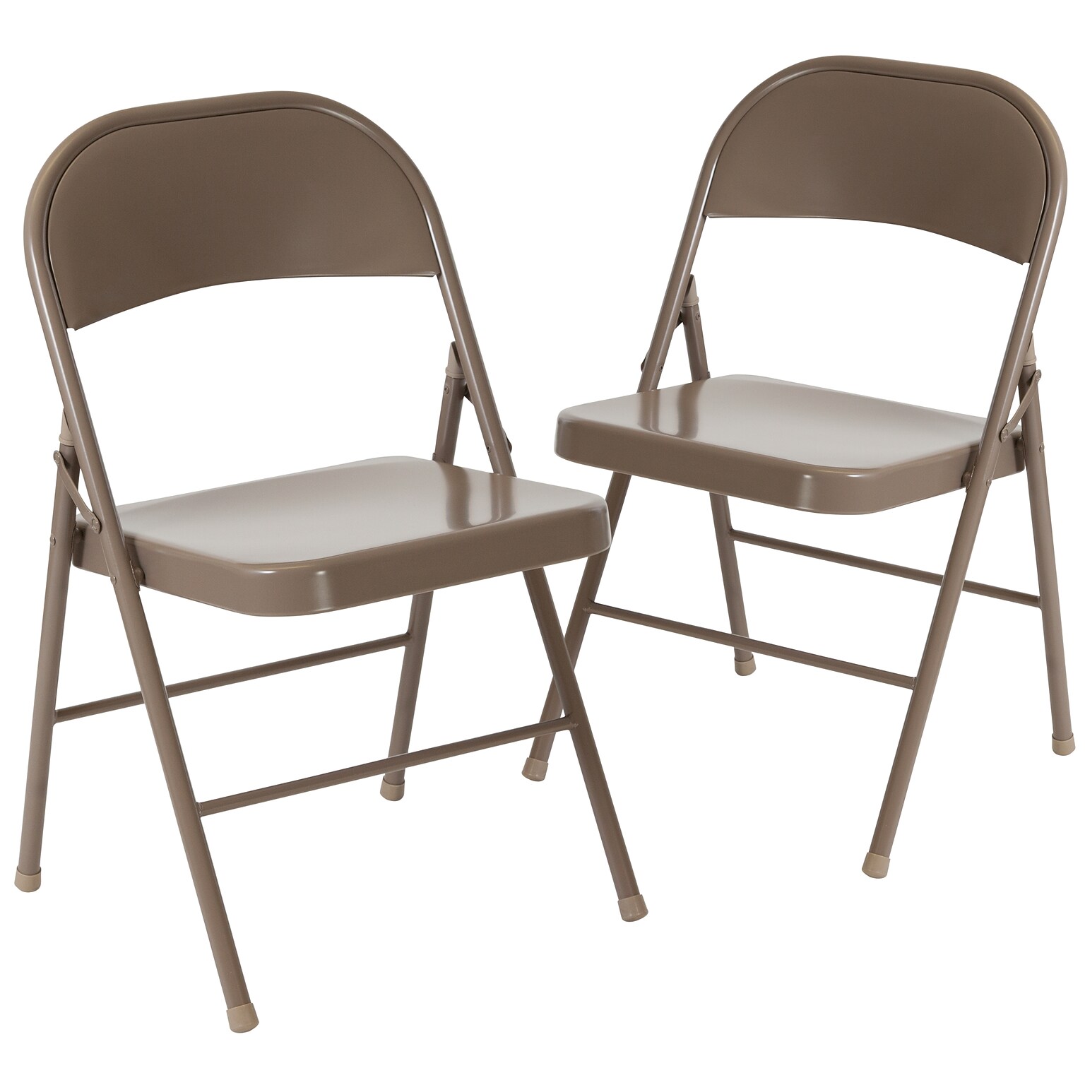 Flash Furniture HERCULES Metal Folding Chair, Beige, Set of 2 (2BDF002BGE)
