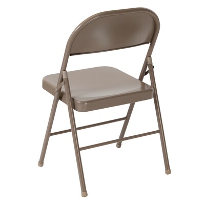Flash Furniture HERCULES Metal Folding Chair, Beige, Set of 2 (2BDF002BGE)