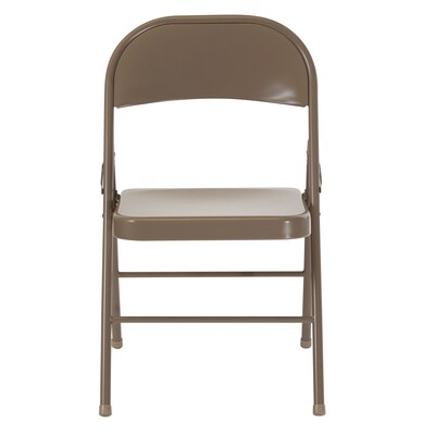 Flash Furniture HERCULES Metal Folding Chair, Beige, Set of 2 (2BDF002BGE)
