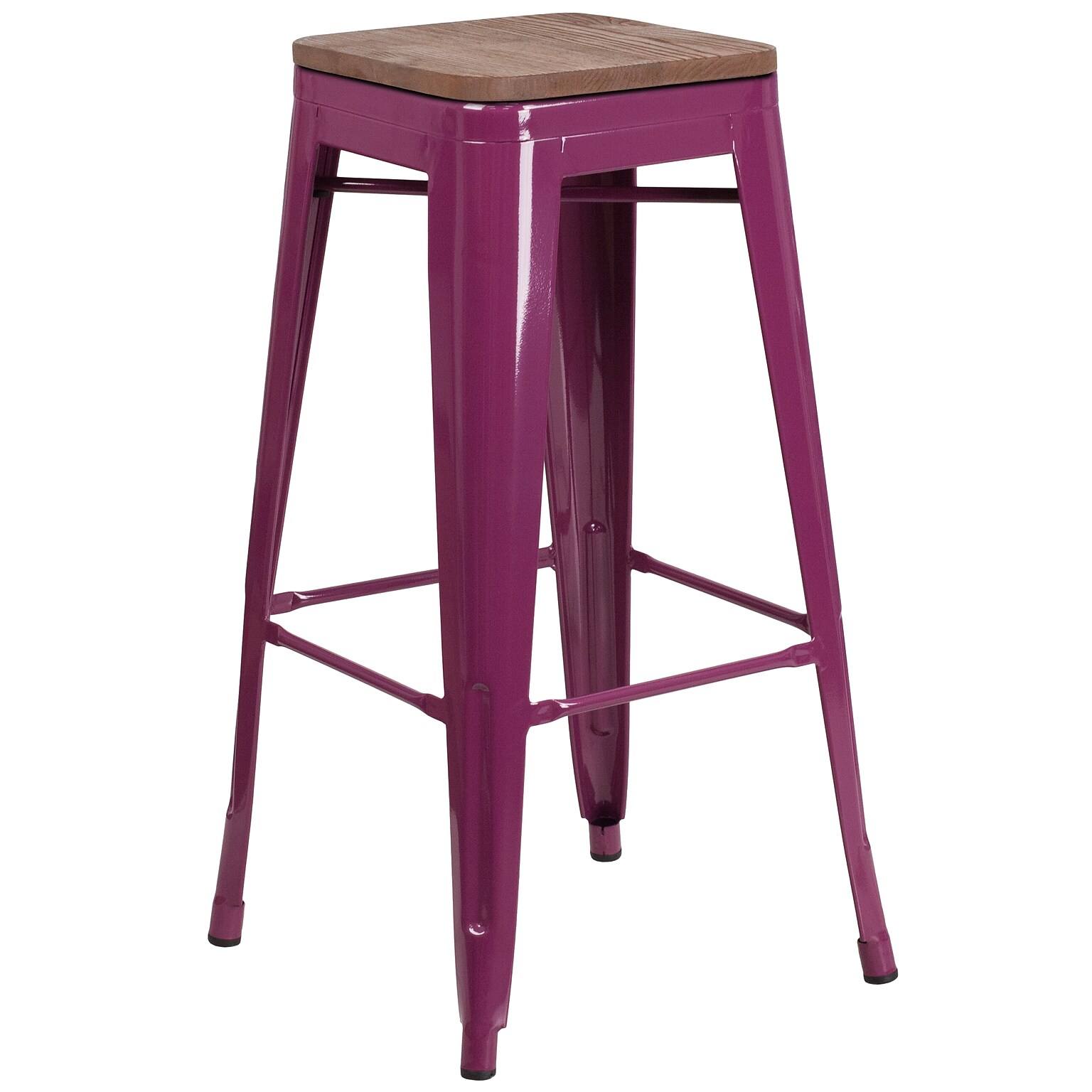 Flash Furniture Murray Industrial Metal Barstool without Back, Purple (ETBT350330PURW)
