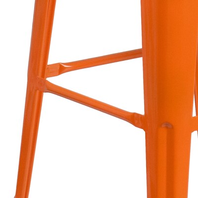 Flash Furniture Lily Industrial Metal Barstool without Back, Orange (CH3132030ORW)