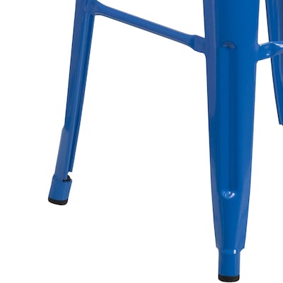 Flash Furniture Lily Industrial Metal Barstool without Back, Blue (CH3132030BLW)