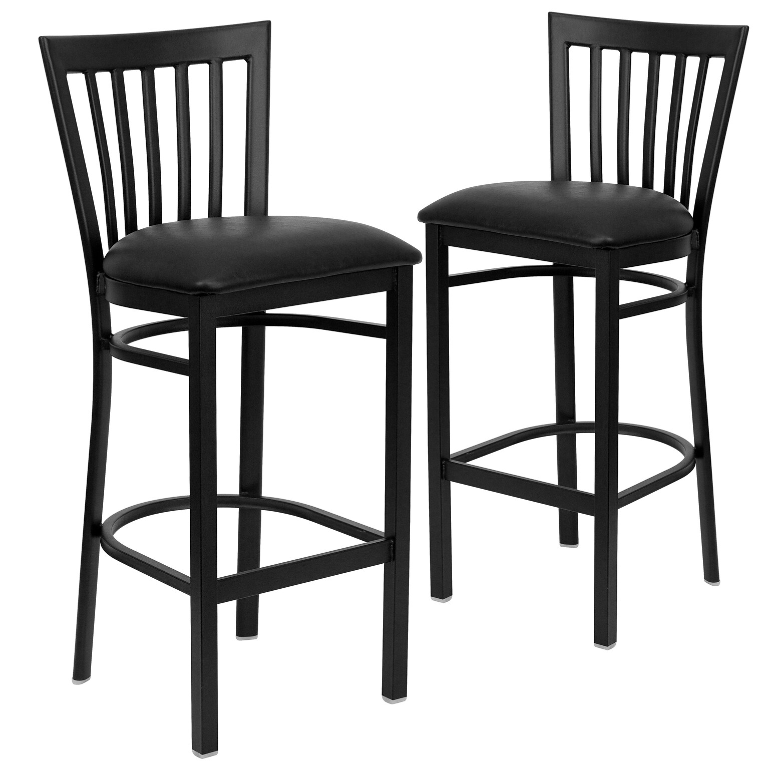 Flash Furniture HERCULES Series Traditional Metal School House Back Restaurant Barstool, Black, 2-Pieces/Pack (2XU6R8BSCHBBKV)