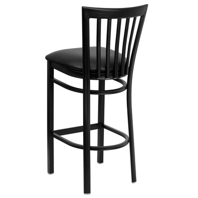 Flash Furniture HERCULES Series Traditional Metal School House Back Restaurant Barstool, Black, 2-Pieces/Pack (2XU6R8BSCHBBKV)