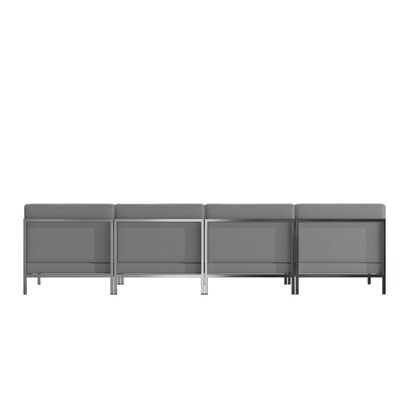 Flash Furniture HERCULES Imagination Series LeatherSoft Waiting Room Reception Set, Gray, 4-Piece (ZBIMAGMIDCH4GY)