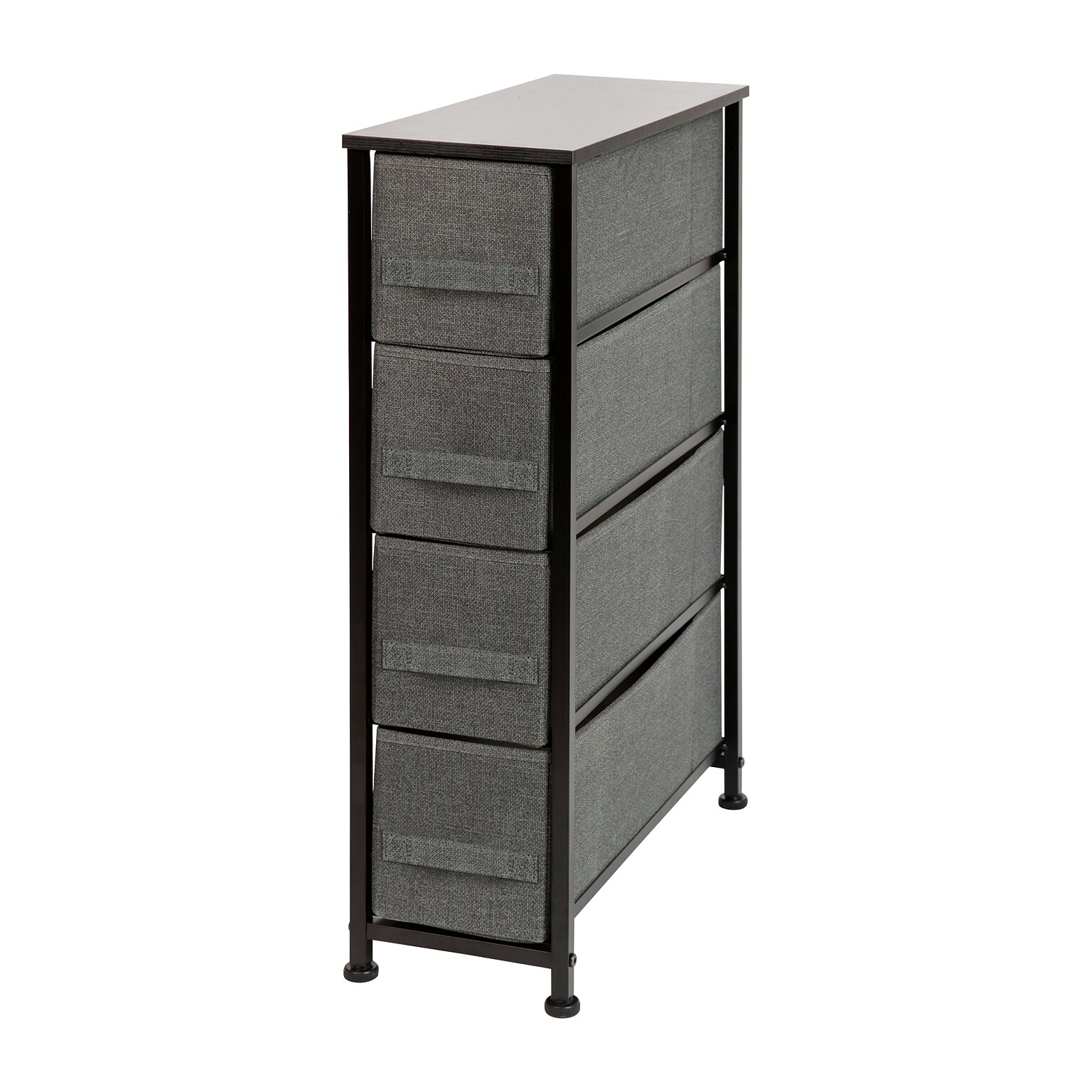 Flash Furniture 4 Drawer Slim Vertical Storage Dresser, Black/Dark Gray (WX5L203BKGR)