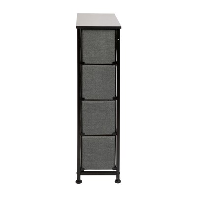 Flash Furniture 4 Drawer Slim Vertical Storage Dresser, Black/Dark Gray (WX5L203BKGR)