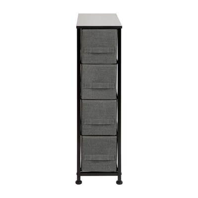 Flash Furniture 4 Drawer Slim Vertical Storage Dresser, Black/Dark Gray (WX5L203BKGR)