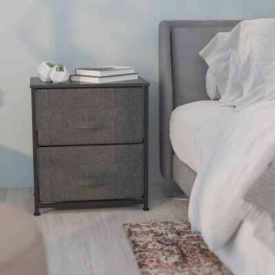 Flash Furniture 2 Drawer Nightstand, Black/Dark Gray (WX5L200BKGR)