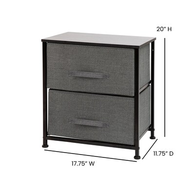 Flash Furniture 2 Drawer Nightstand, Black/Dark Gray (WX5L200BKGR)
