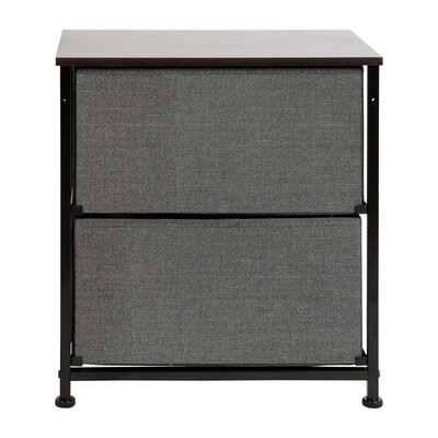Flash Furniture 2 Drawer Nightstand, Black/Dark Gray (WX5L200BKGR)