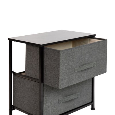 Flash Furniture 2 Drawer Nightstand, Black/Dark Gray (WX5L200BKGR)
