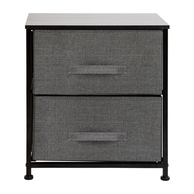 Flash Furniture 2 Drawer Nightstand, Black/Dark Gray (WX5L200BKGR)