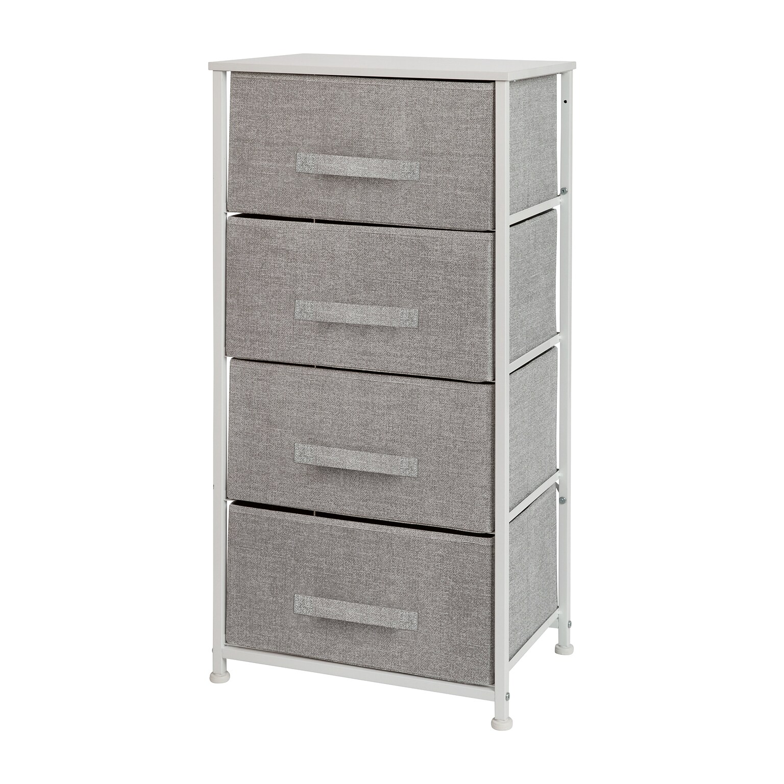 Flash Furniture 4 Drawer Vertical Storage Dresser, White/Light Gray (WX5L203XWHGR)