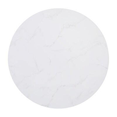 Flash Furniture Hampstead Collection 35.5" x 35.5" Living Room Coffee Table, White Marble/Brushed Gold (NANJH1787CTMR)