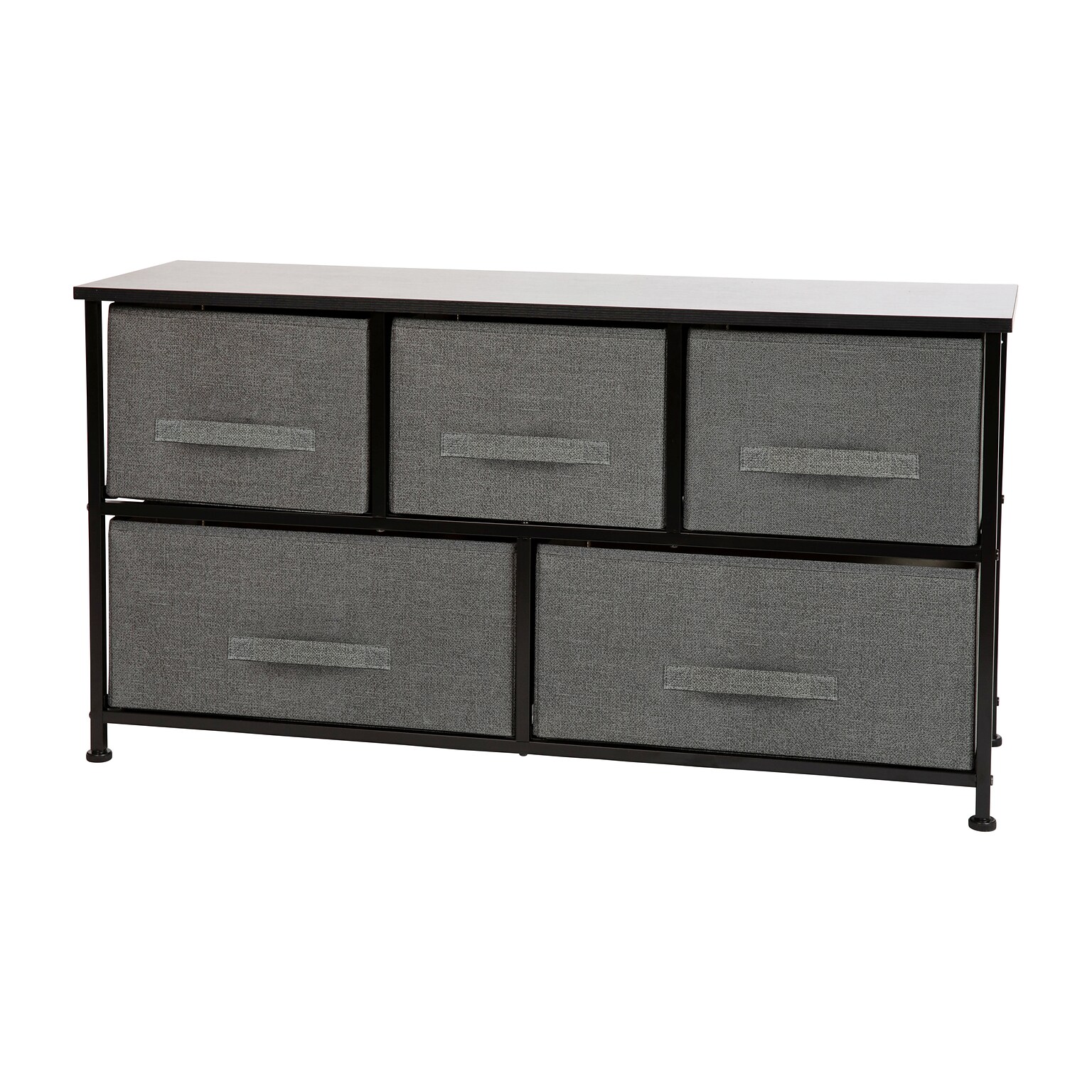 Flash Furniture 5 Drawer Vertical Storage Dresser, Black/Dark Gray (WX5L206XBKGR)