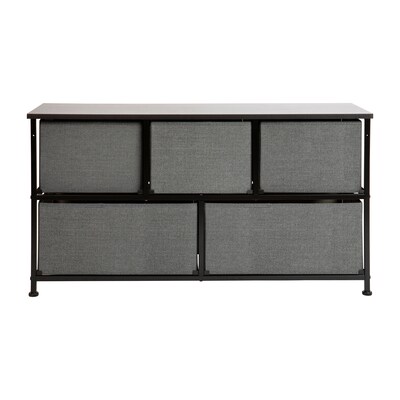 Flash Furniture 5 Drawer Vertical Storage Dresser, Black/Dark Gray (WX5L206XBKGR)