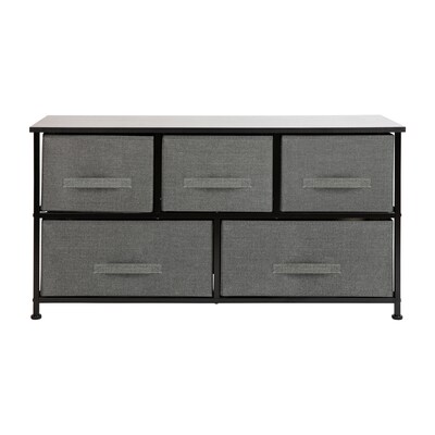 Flash Furniture 5 Drawer Vertical Storage Dresser, Black/Dark Gray (WX5L206XBKGR)