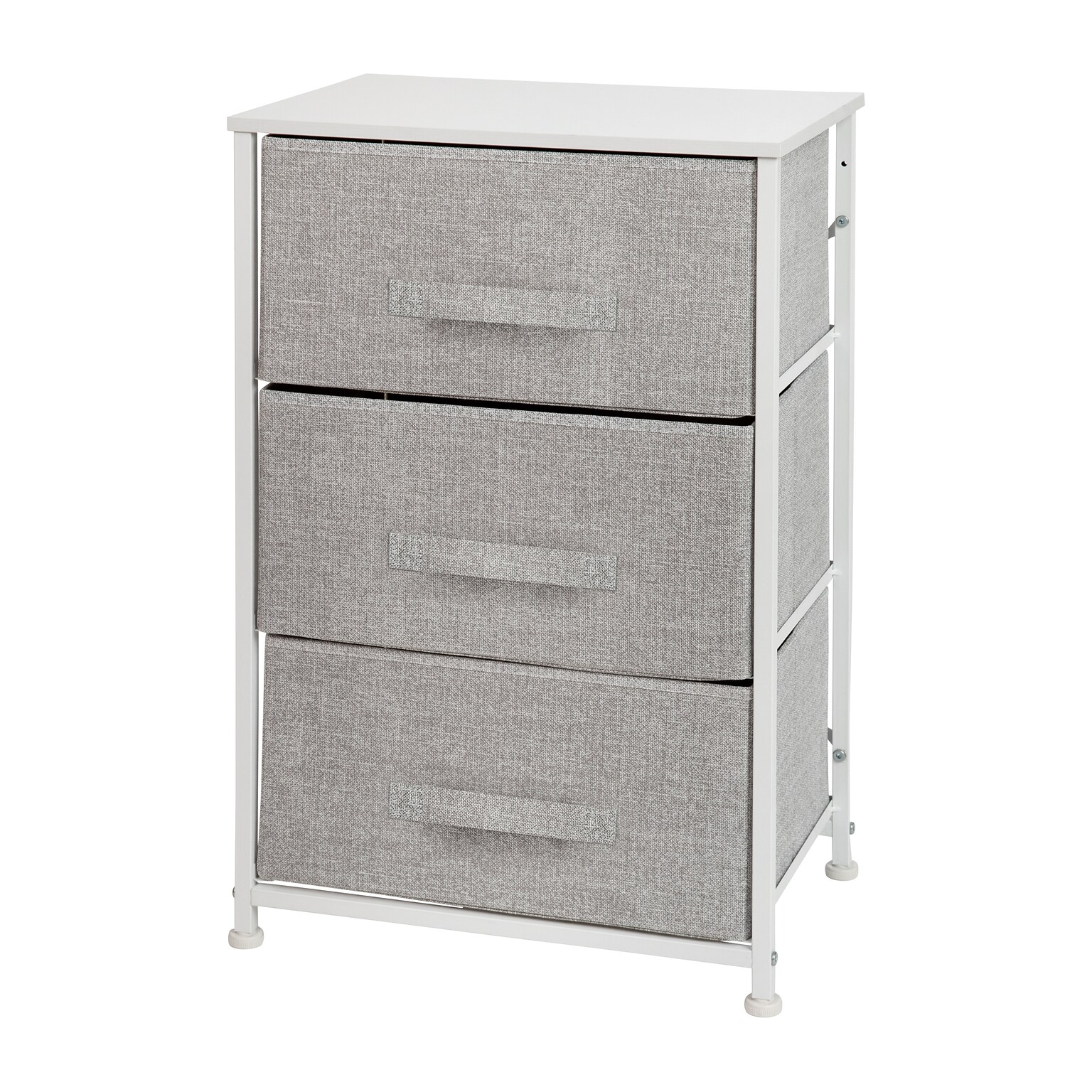 Flash Furniture 3 Drawer Vertical Storage Dresser, White/Light Gray (WX5L20XWHGR)